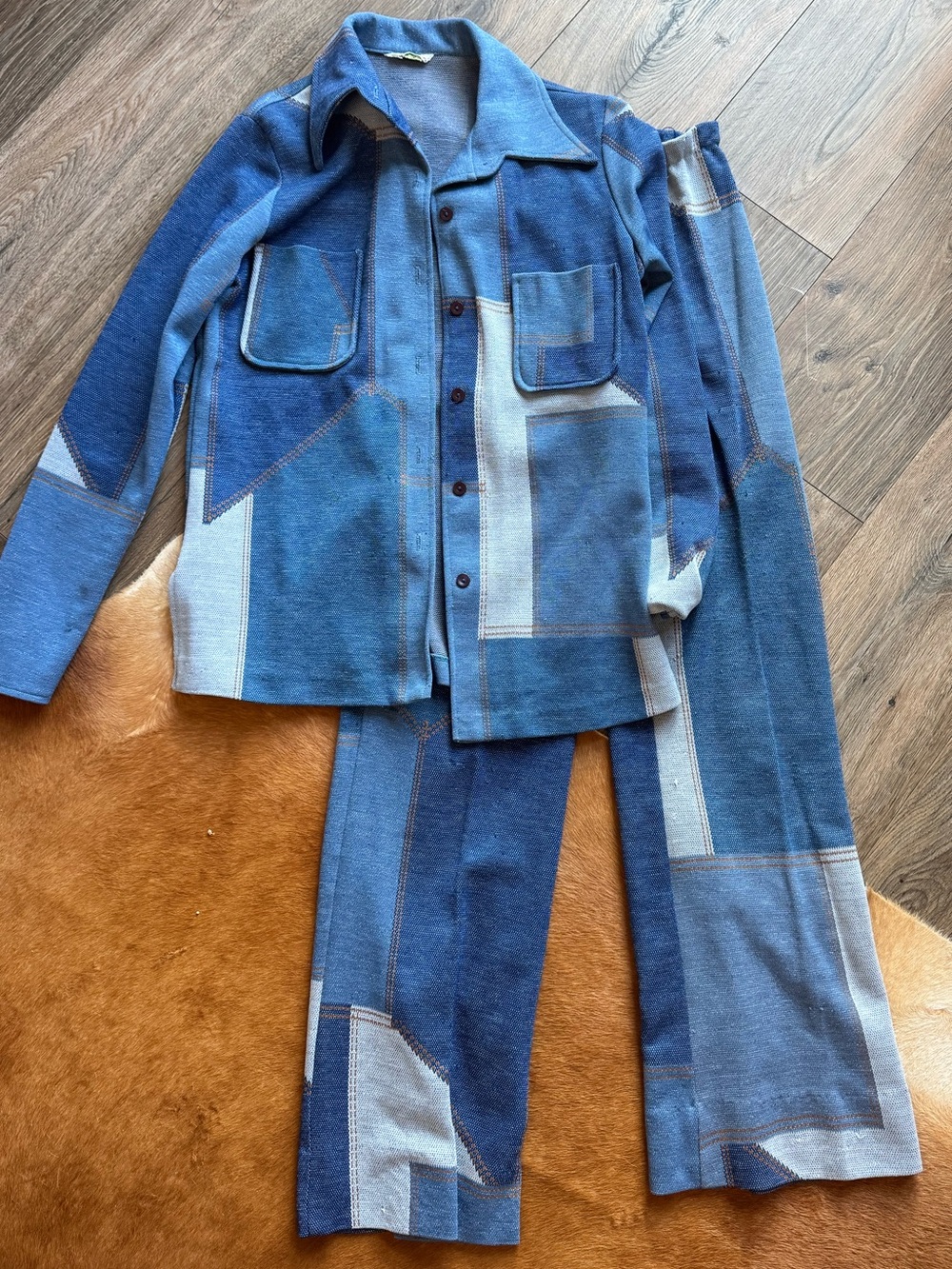Vintage Halloween Custom Blue Patchwork Set
